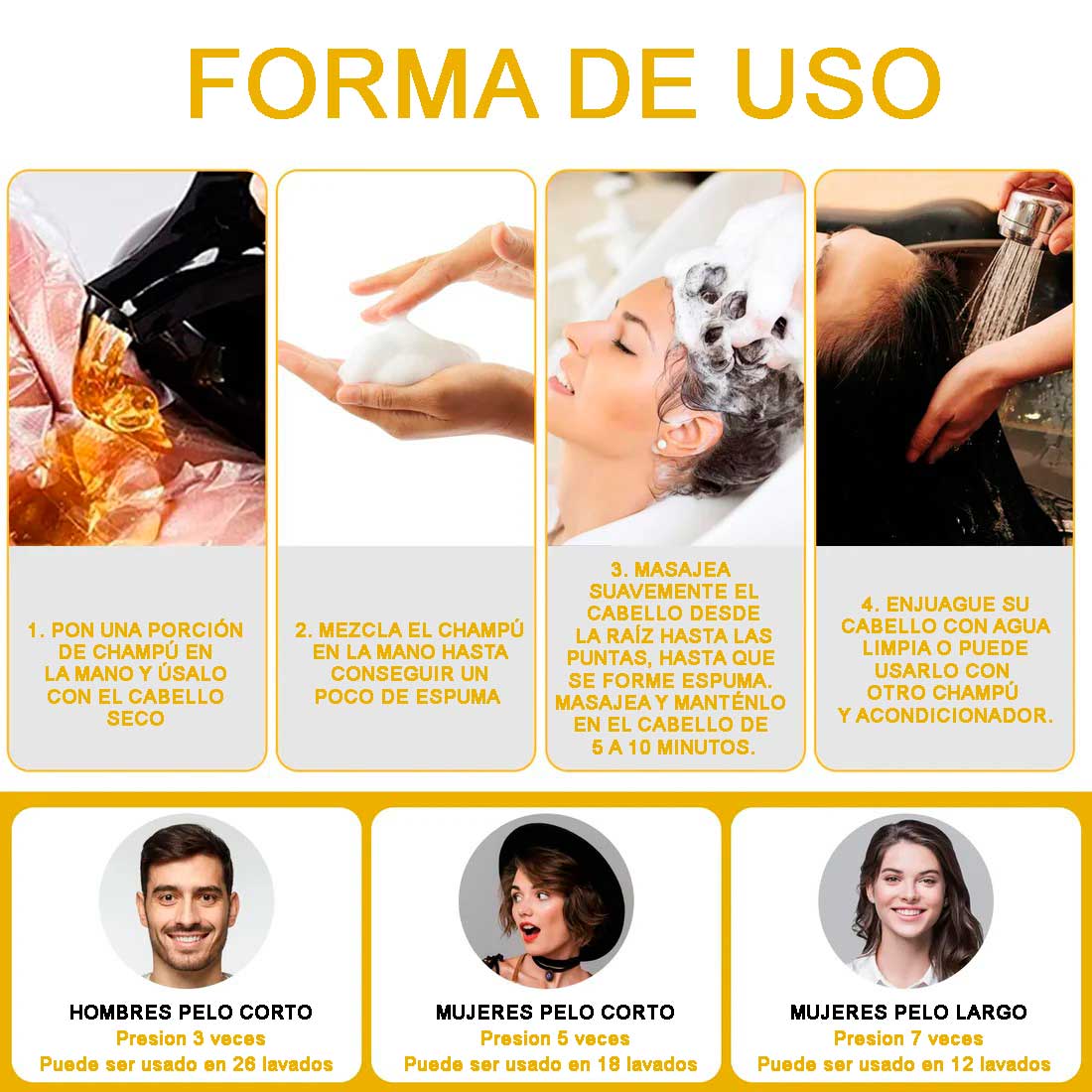 Shampoo colorante negro aplicación rápida y acabado natural