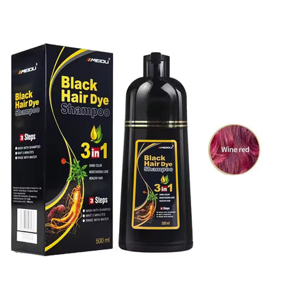 Shampoo colorante negro aplicación rápida y acabado natural