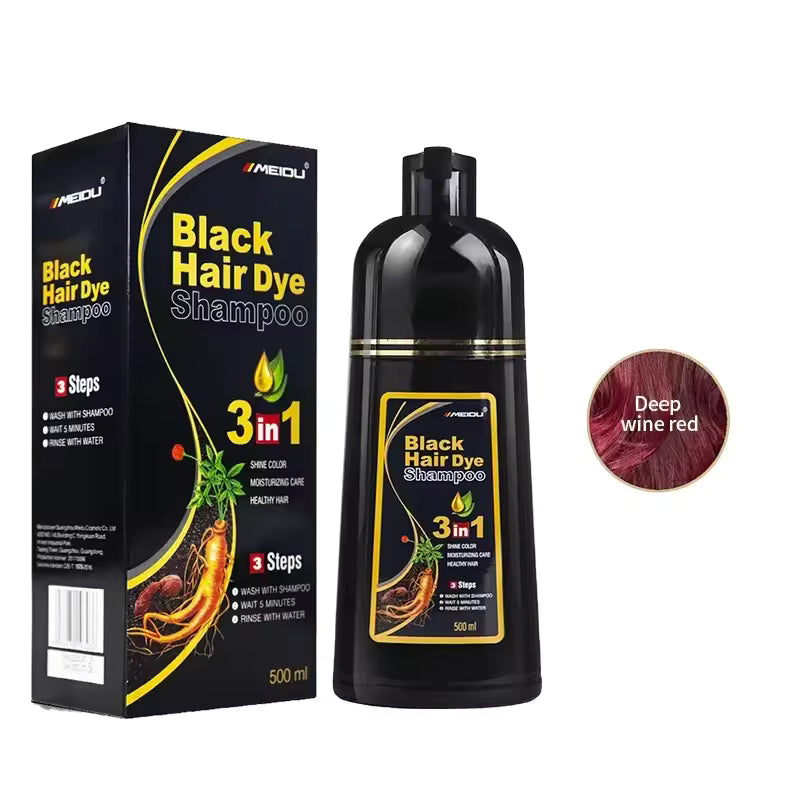 Shampoo colorante negro aplicación rápida y acabado natural