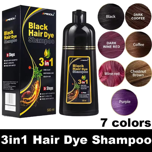 Shampoo colorante negro aplicación rápida y acabado natural