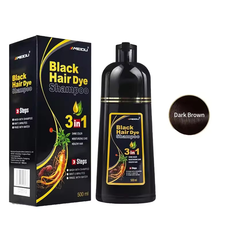 Shampoo colorante negro aplicación rápida y acabado natural