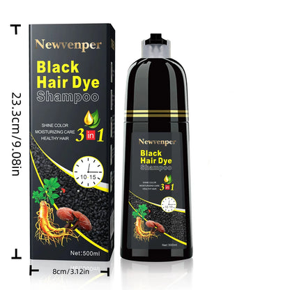 Shampoo colorante negro aplicación rápida y acabado natural