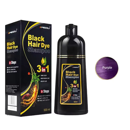 Shampoo colorante negro aplicación rápida y acabado natural